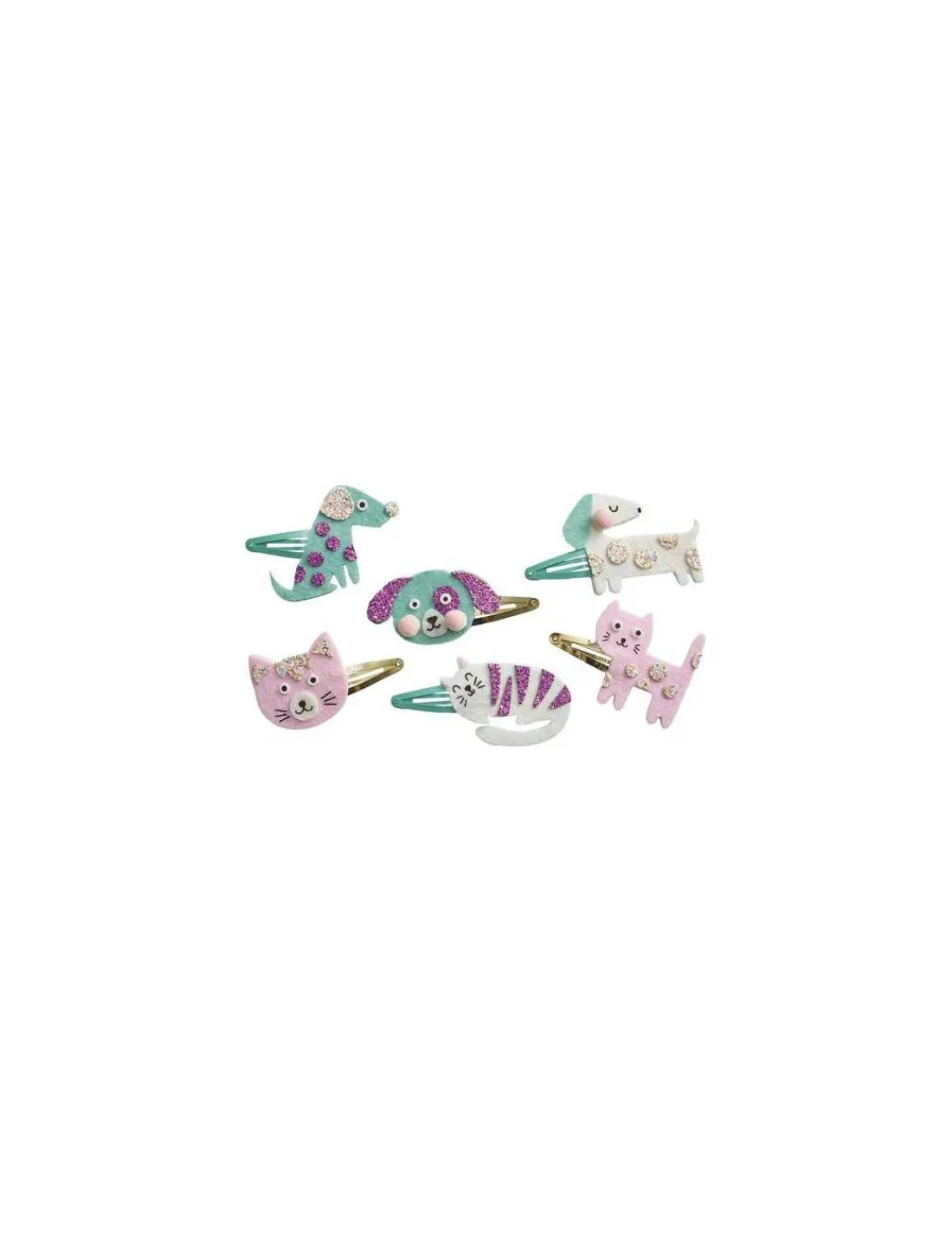 Janod 6 barrettes pailletées à créer Little Pets -