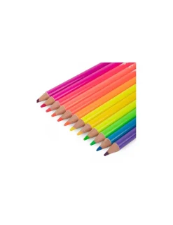 Enfant Moulin Roty 12 crayons de couleur Néon Les Schmouks -