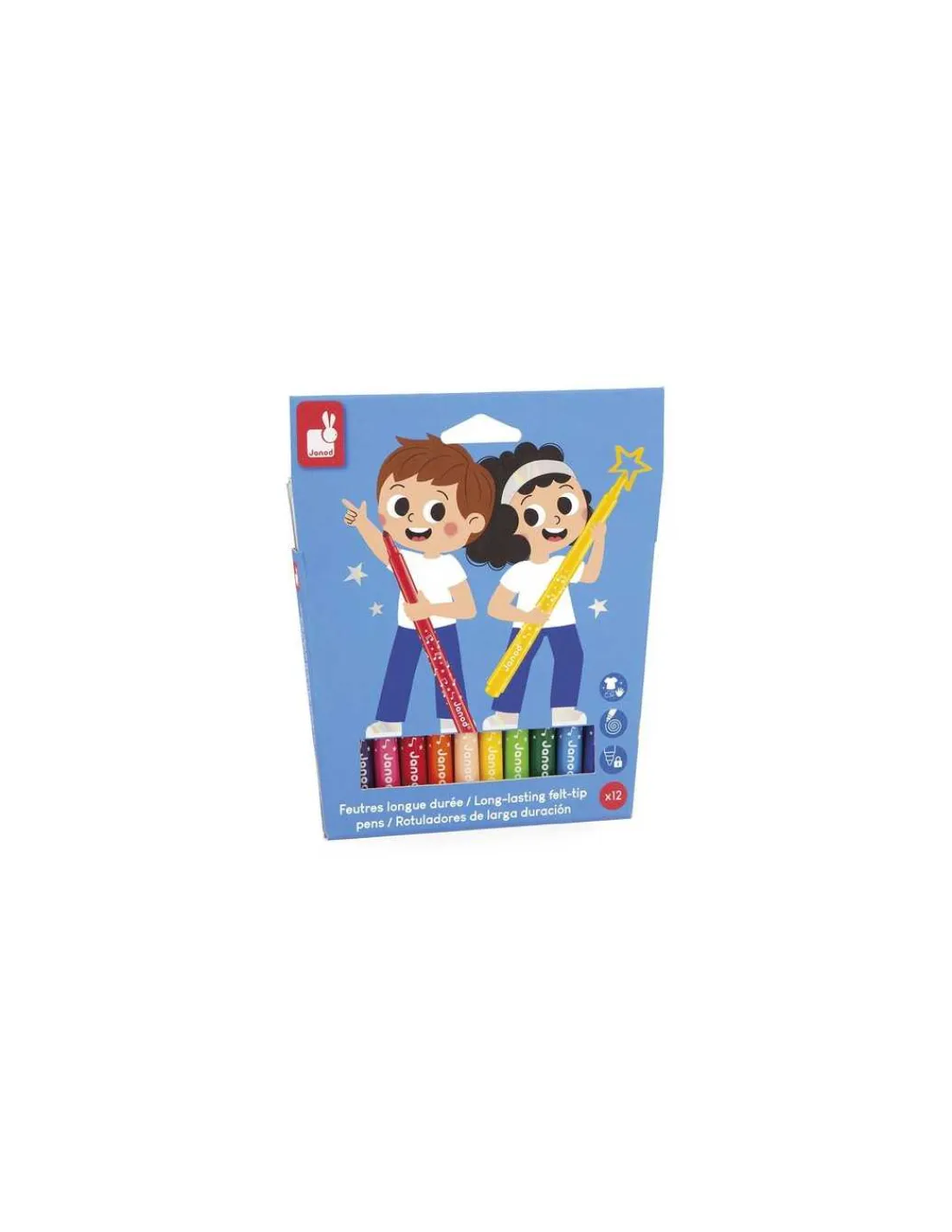 Enfant Janod 12 Feutres longue durée -