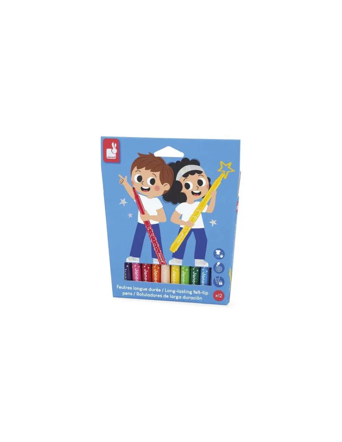 Enfant Janod 12 Feutres longue durée -