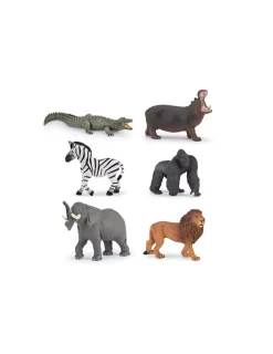 Papo 6 mini figurines vie sauvage avec éléphant -