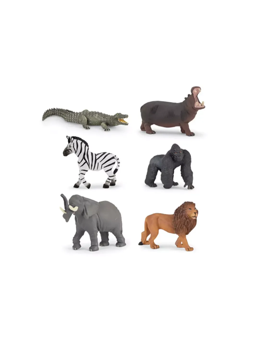 Papo 6 mini figurines vie sauvage avec éléphant -