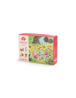 Enfant Moulin Roty 4 mini puzzles Les Saisons -