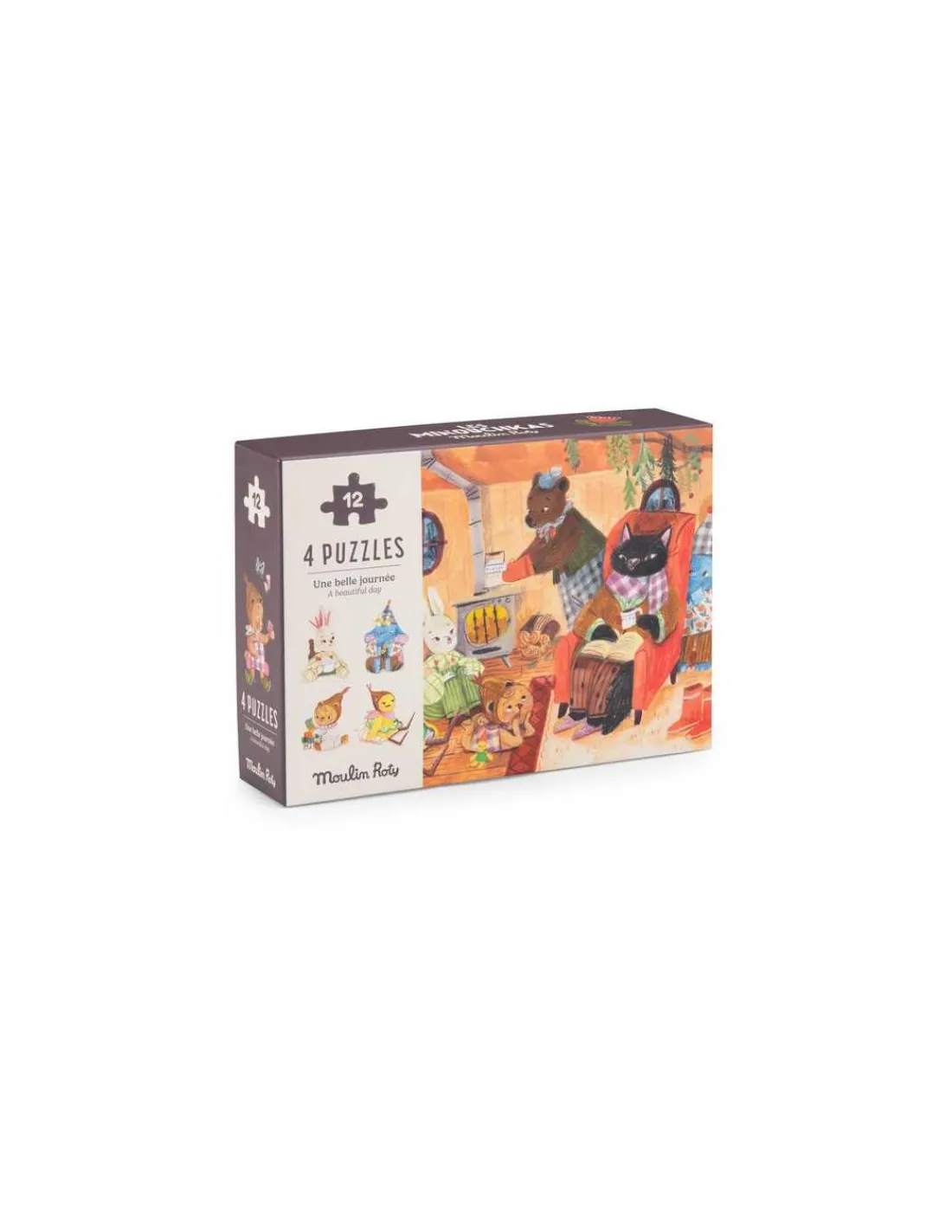 Moulin Roty 4 mini puzzles Une belle journée Les Minouchkas -