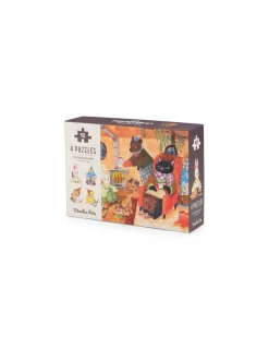 Moulin Roty 4 mini puzzles Une belle journée Les Minouchkas -
