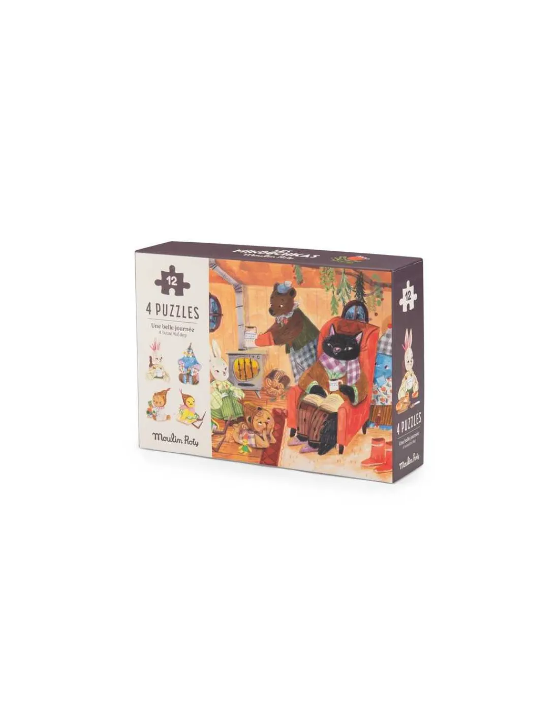 Moulin Roty 4 mini puzzles Une belle journée Les Minouchkas -
