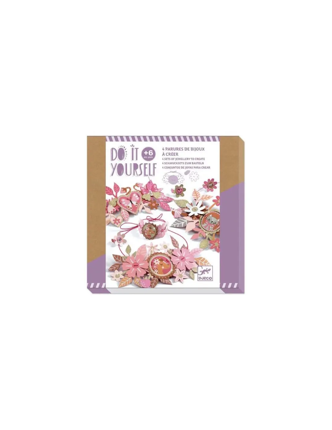 Djeco 4 parures de bijoux à créer Doux médaillons - Do it Yourself