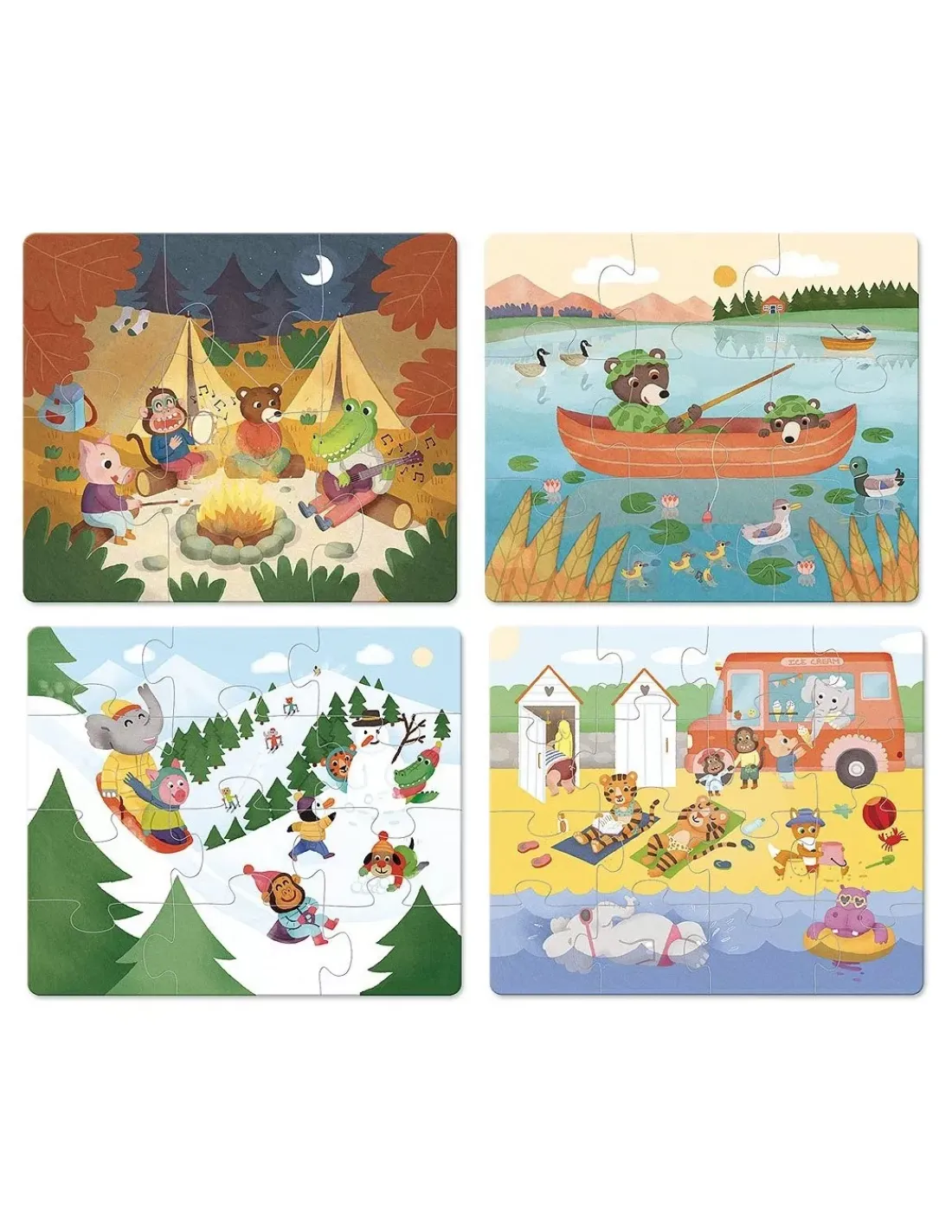 Vilac 4 puzzles évolutifs les vacances -