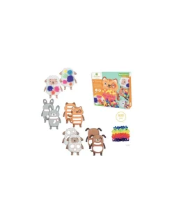 Sycomore 4 tableaux pompons animaux de la ferme -