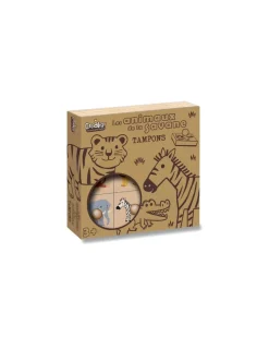 Crea Lign’ 9 tampons en bois les animaux de la savane - CréaLign'