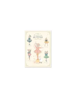 Enfant Moulin Roty Affiche Les 5 positions de danse La petite école de danse -
