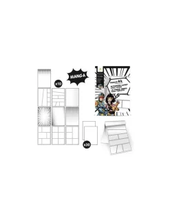 Sycomore Bloc de feuilles Layout A4 et textures Manga -