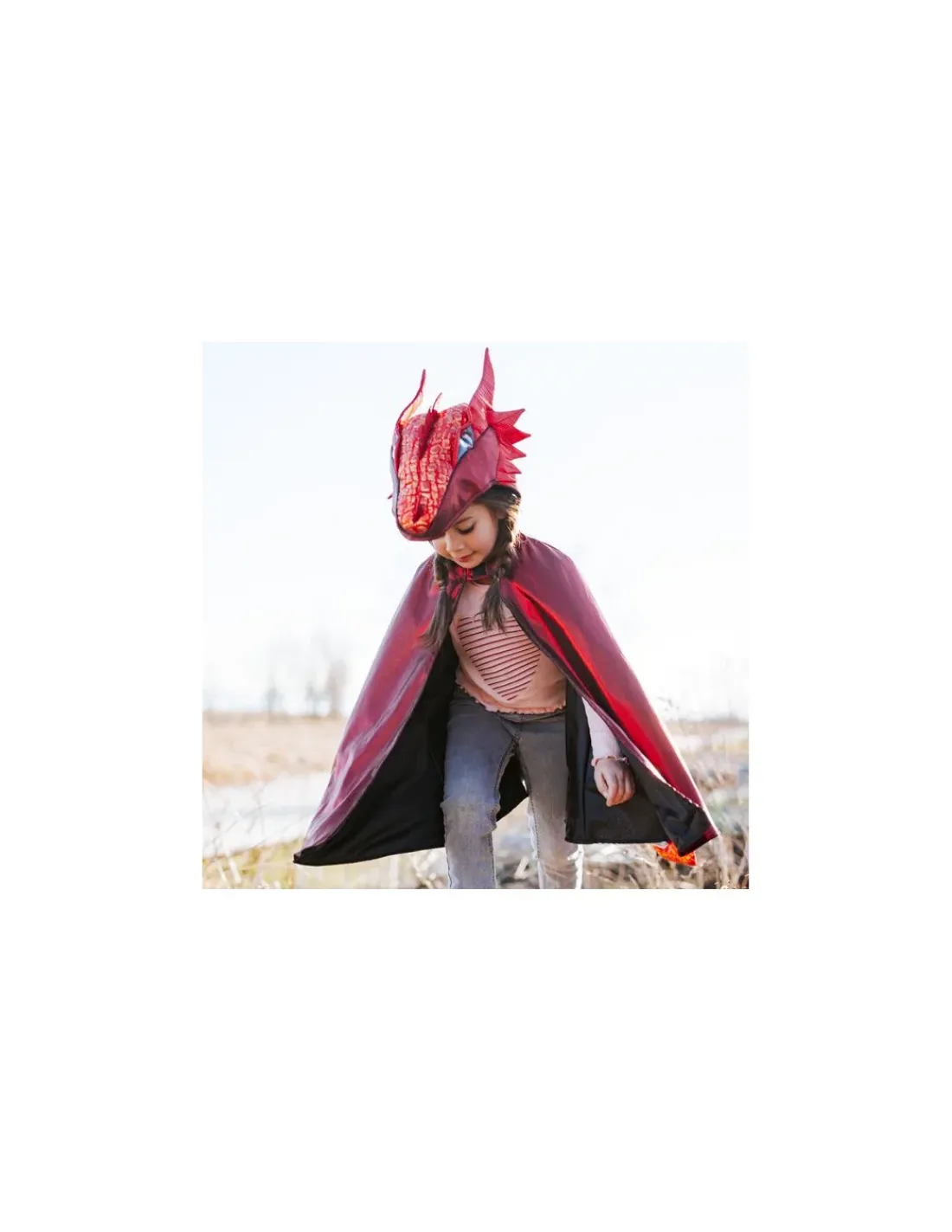 Enfant Great Pretenders Cape de dragon rouge irisé 4-6 ans -