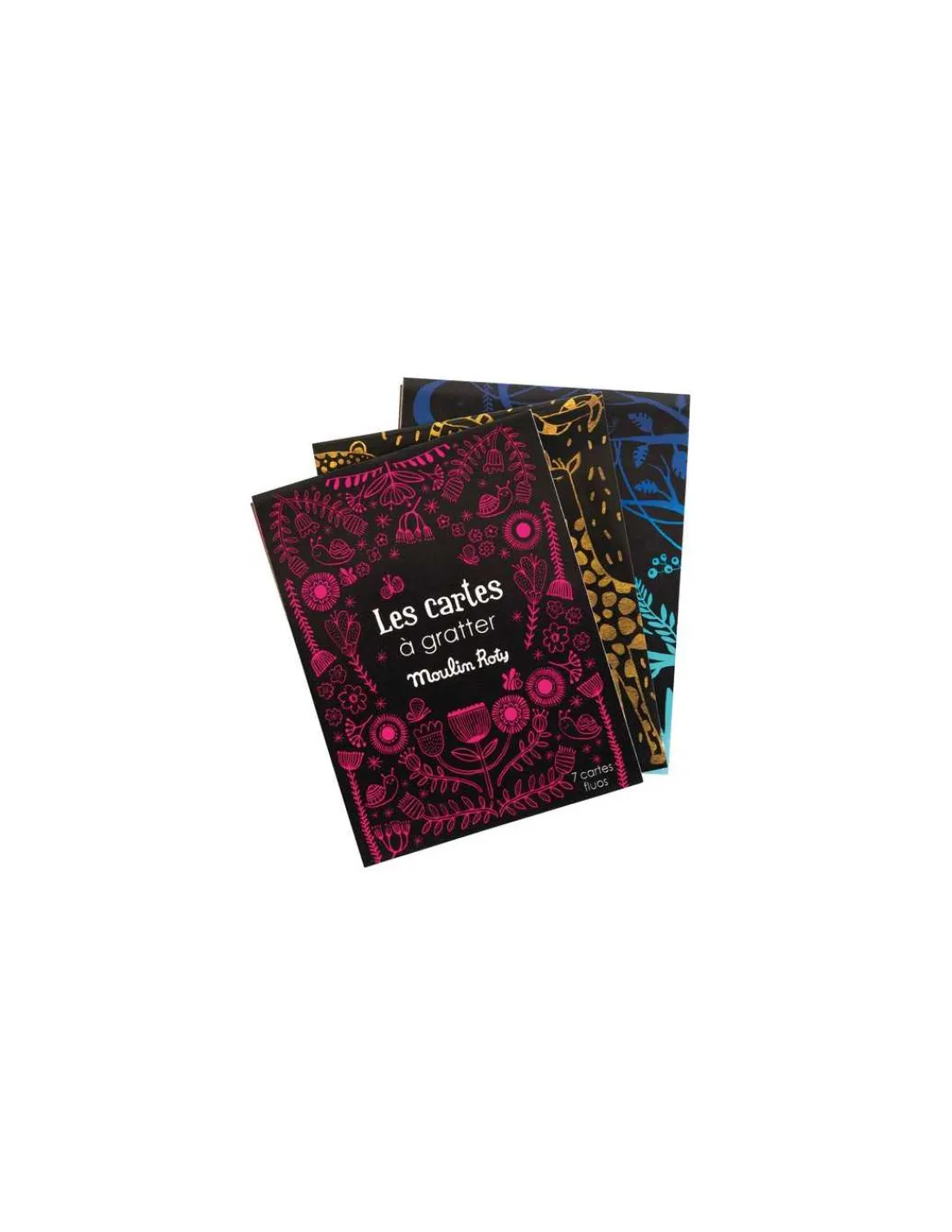 Moulin Roty Cartes à gratter fluo -