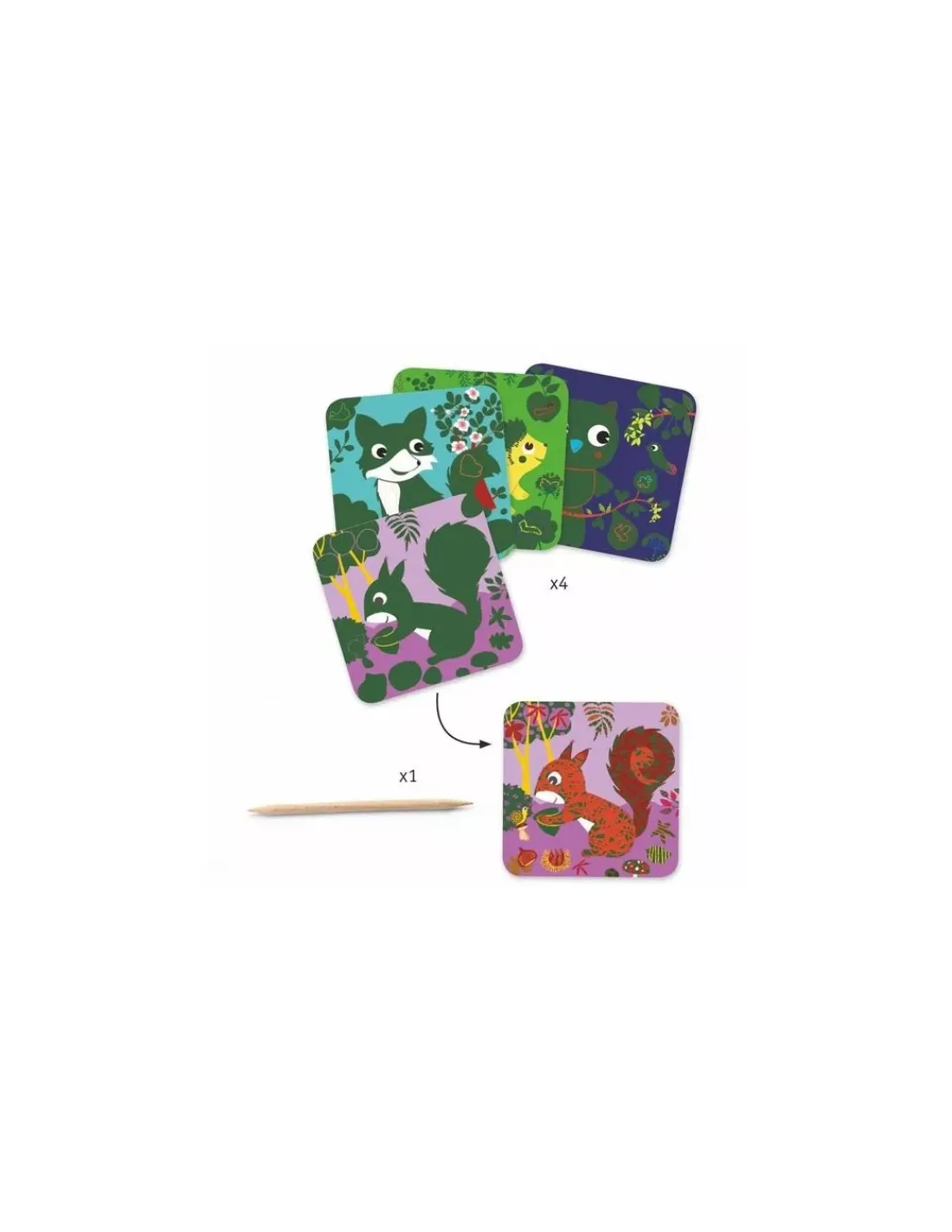 Djeco Cartes à gratter petites bêtes -