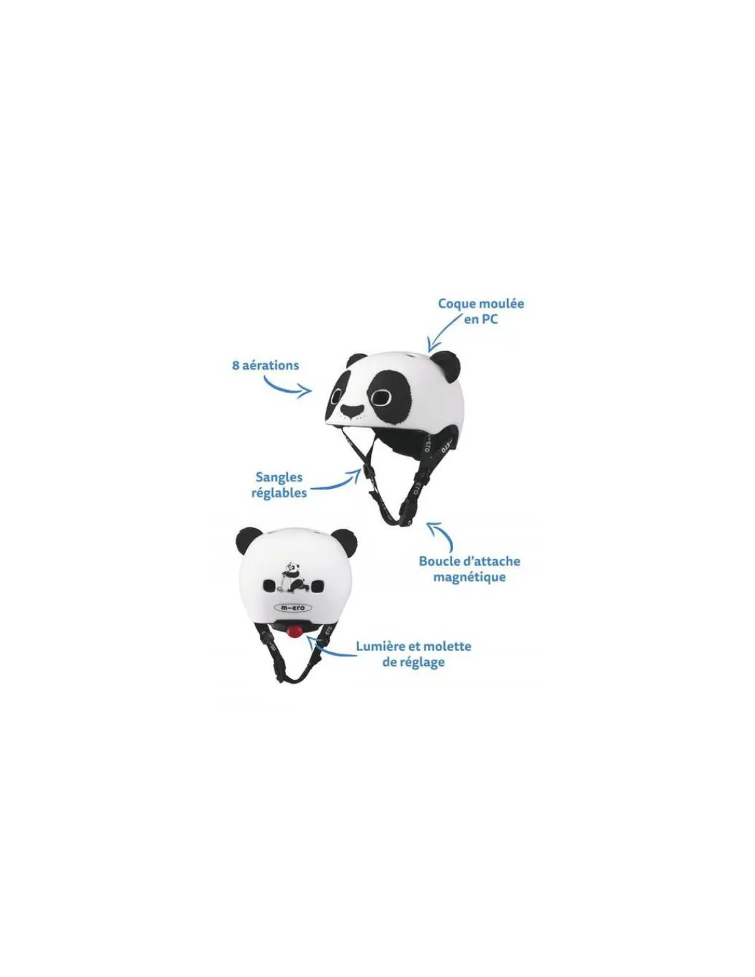 Micro Mobility Casque enfant Panda 3D taille S -