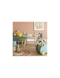 Enfant Moulin Roty Chaise ocre Trois petits lapins -