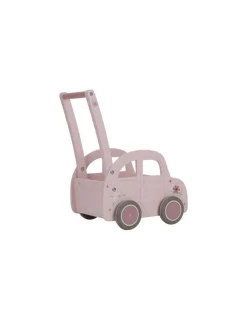 Little Dutch Chariot de marche voiture en bois Rose -