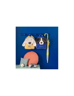 Moulin Roty Chaussons chien Puce bleu Puce & Pilou -