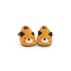 Moulin Roty Chaussons cuir chat moutarde Les moustaches 0/6 m -