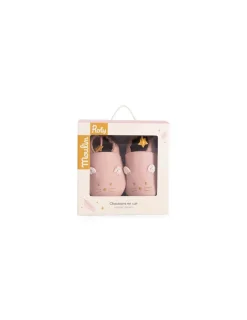 Moulin Roty Chaussons cuir souris rose La petite école de danse 18/24 m -
