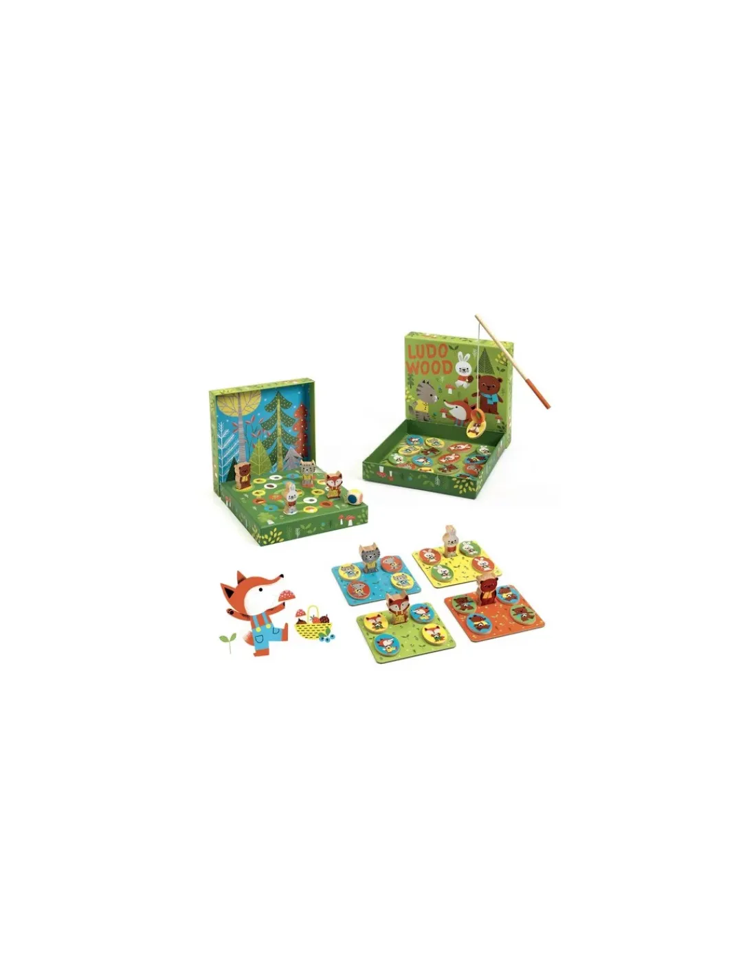 Enfant Djeco Coffret 4 jeux Ludo Wood -