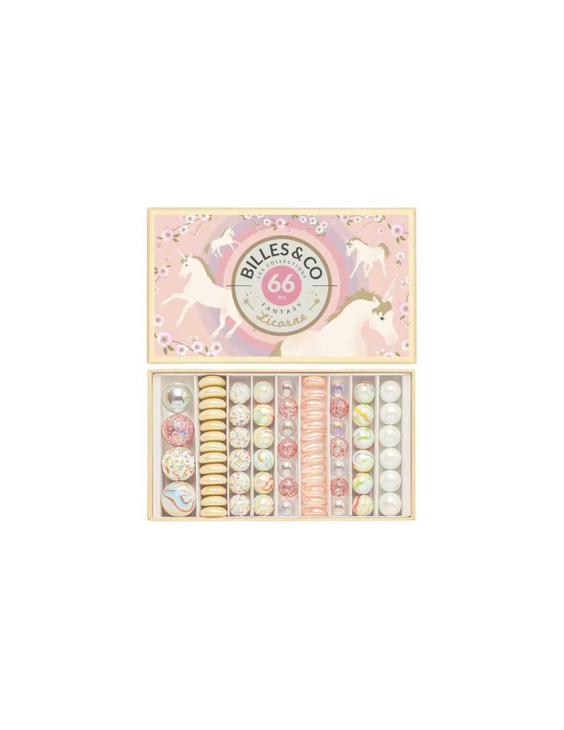 Billes and Co Coffret de 66 billes Licorne - Billes & Co