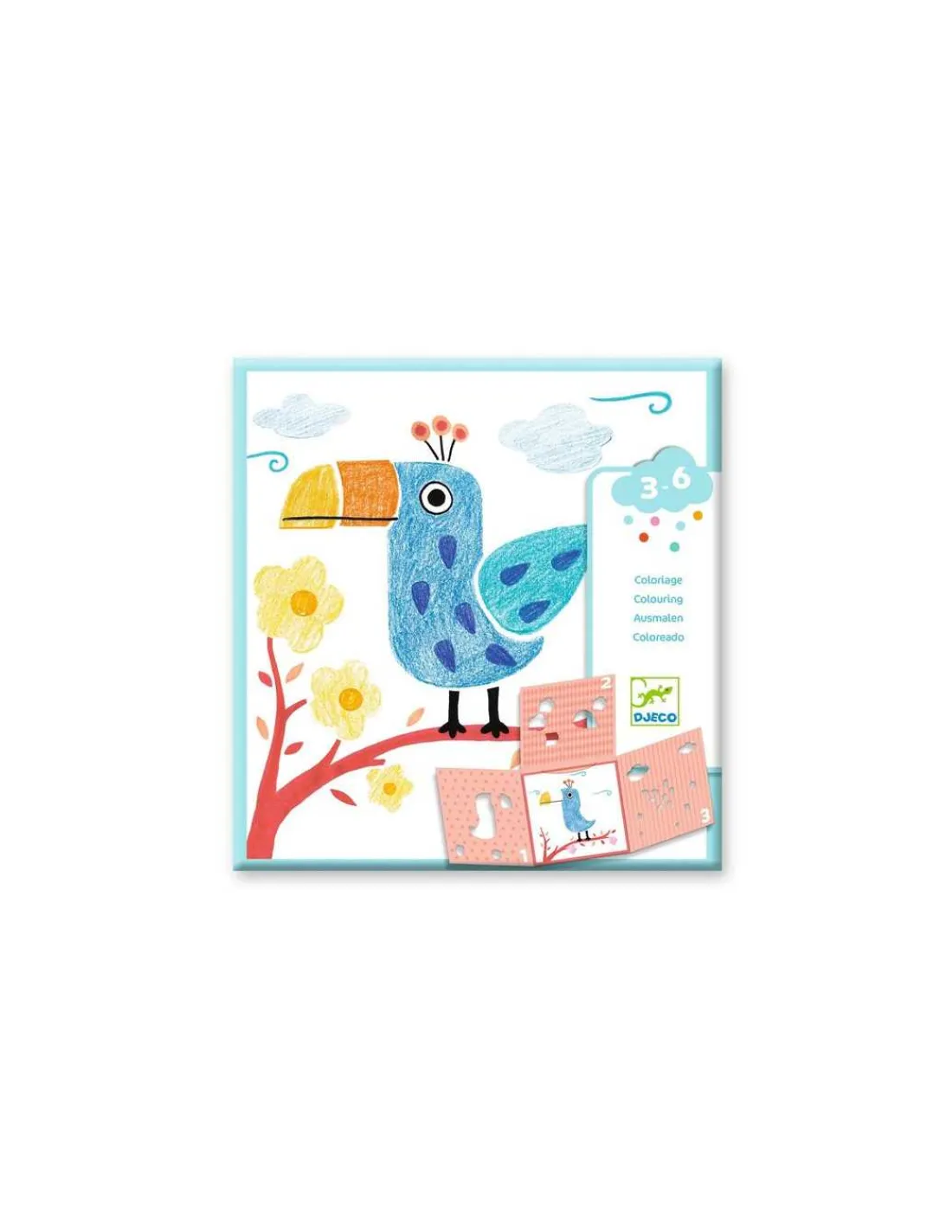 Djeco Coloriage 3 pochoirs pour une image -