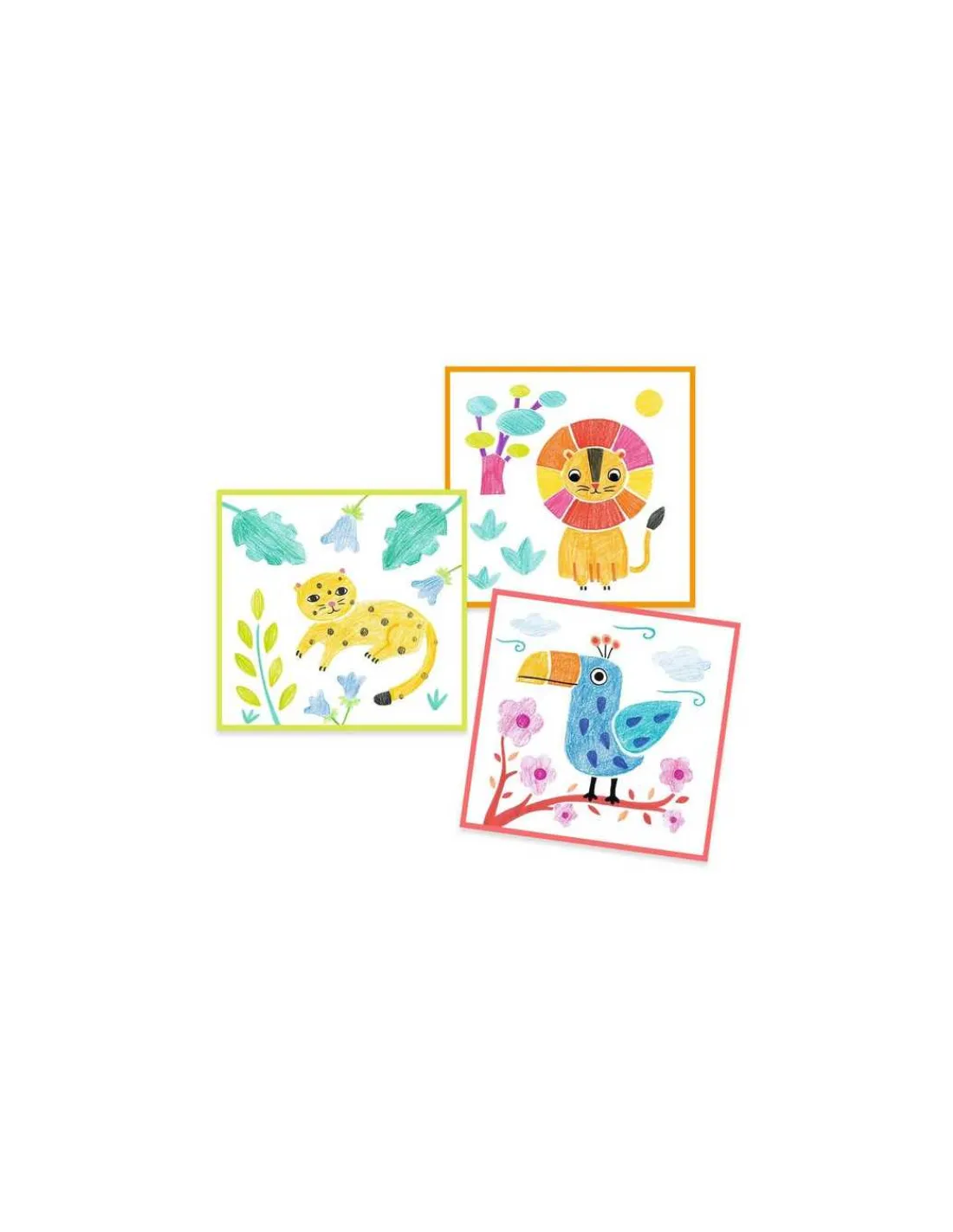 Djeco Coloriage 3 pochoirs pour une image -