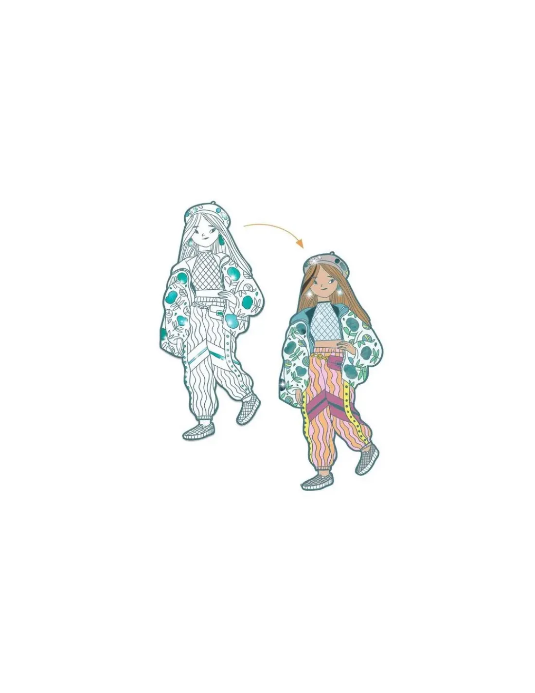 Djeco Coloriage mode Angèle & ses amies Les Demoiselles -