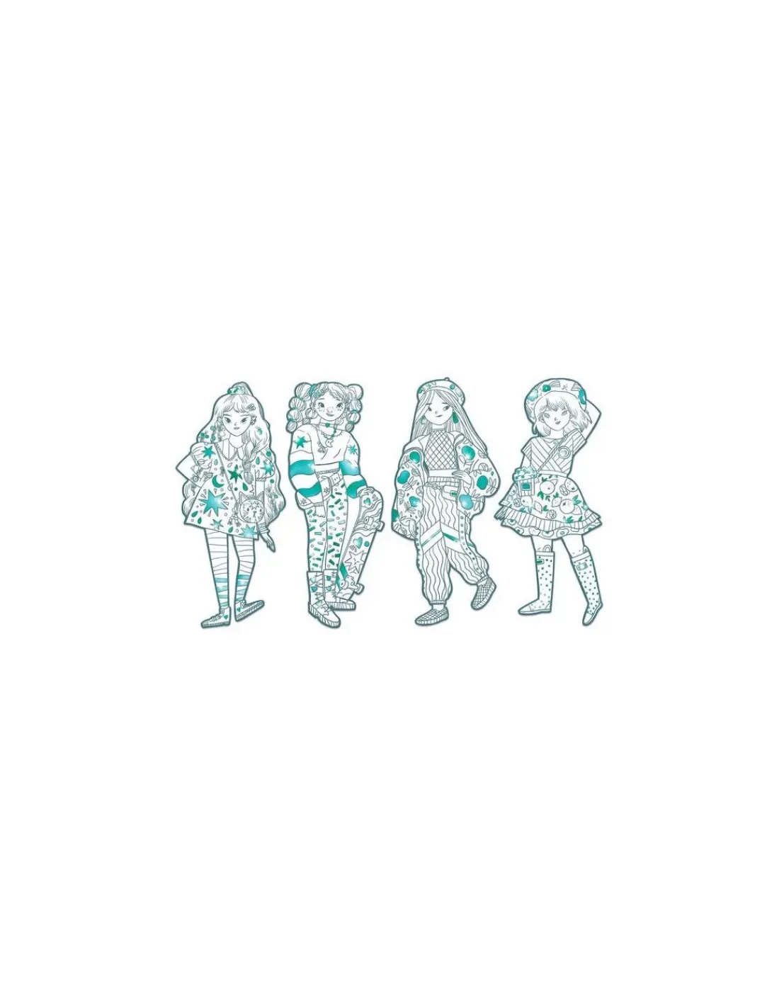 Djeco Coloriage mode Angèle & ses amies Les Demoiselles -