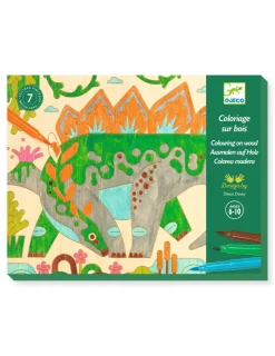 Djeco Coloriage sur bois Dino world -
