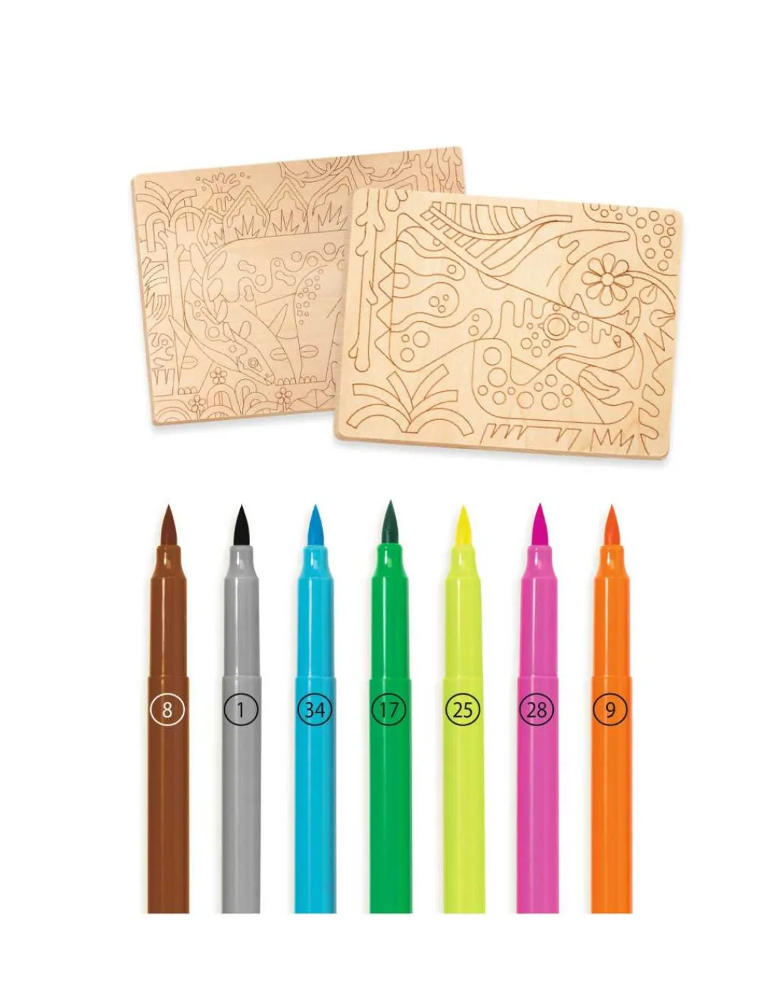 Djeco Coloriage sur bois Dino world -