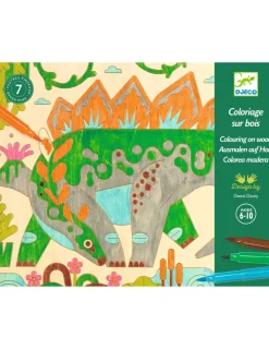 Djeco Coloriage sur bois Dino world -