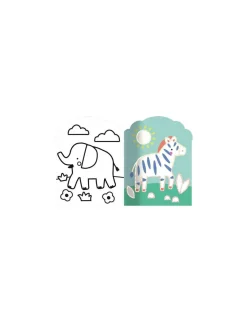 Auzou Coloriages fluos Animaux de la savane -