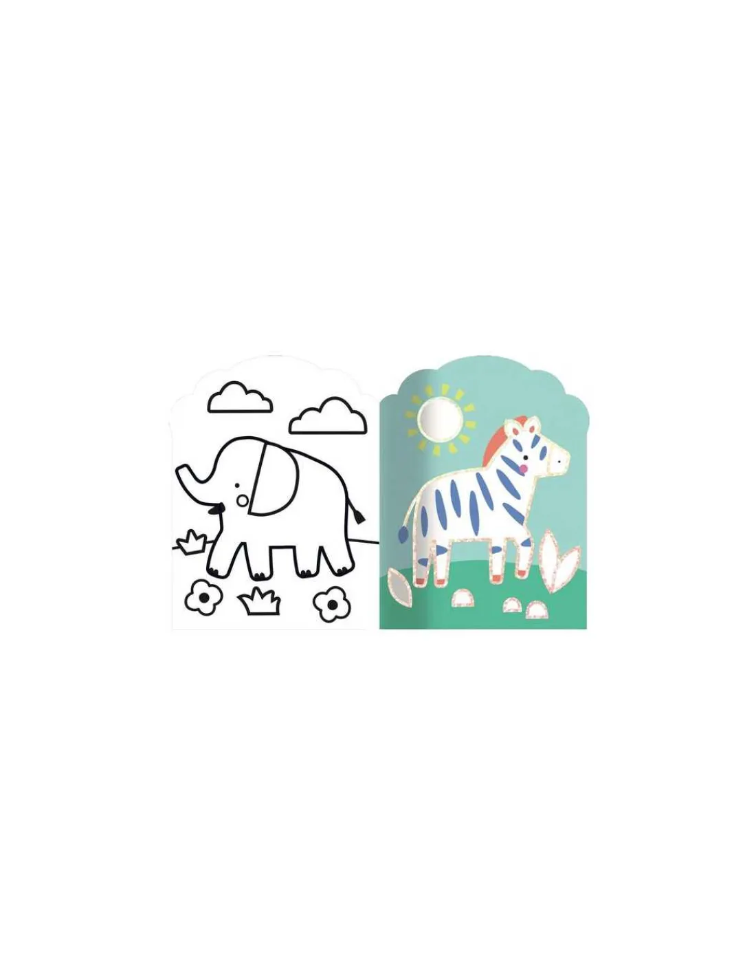 Auzou Coloriages fluos Animaux de la savane -