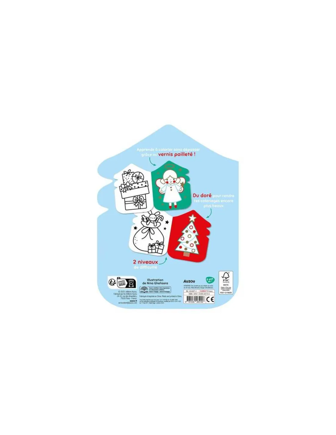 Auzou Coloriages fluos Noël -