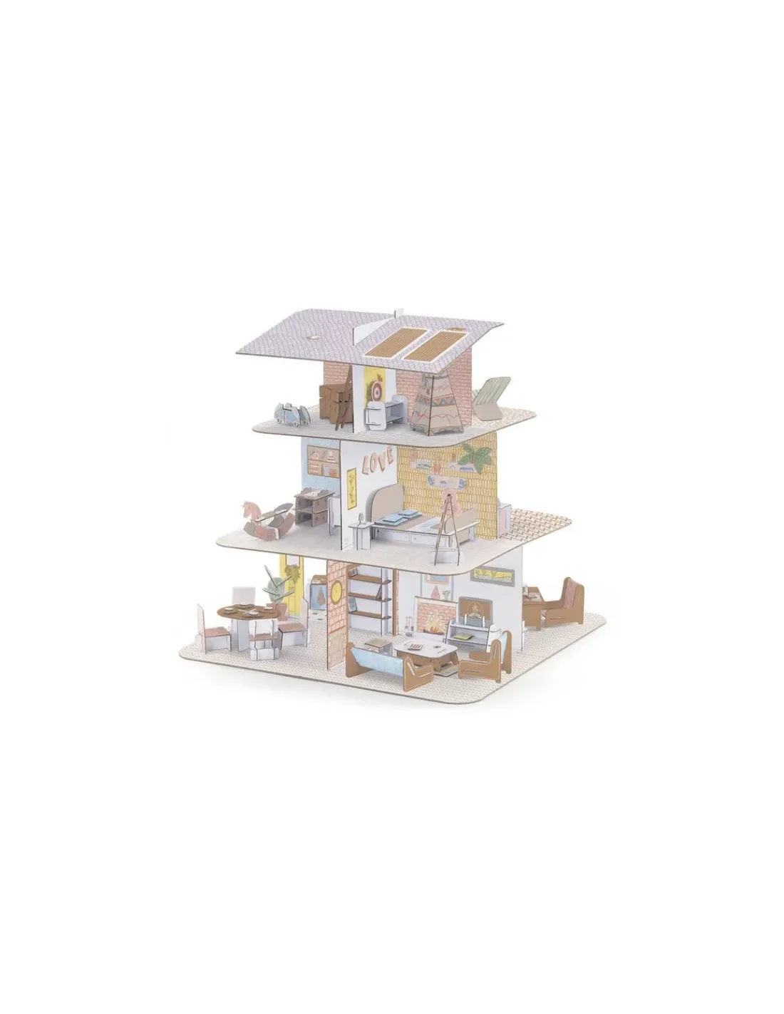 Djeco Colorie assemble et joue DIY Maison de poupées -