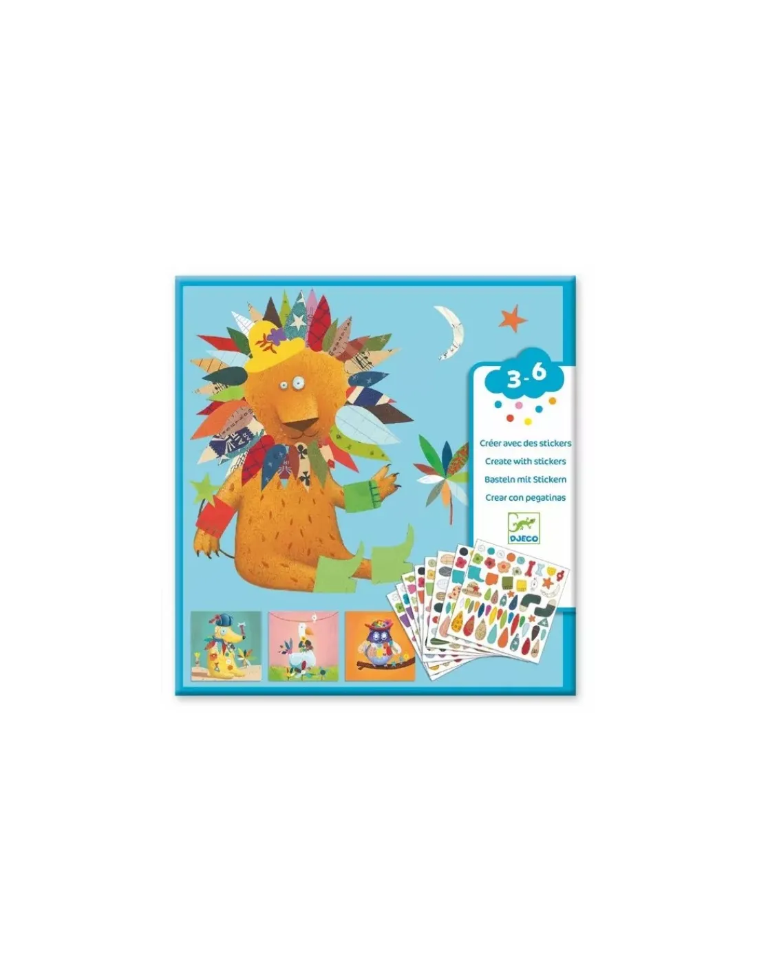 Djeco Créer des animaux avec des stickers -