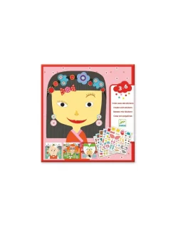 Djeco Créer des visages avec des stickers -