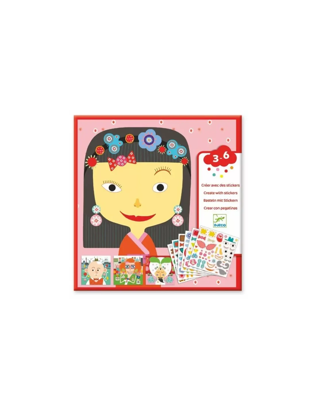 Djeco Créer des visages avec des stickers -