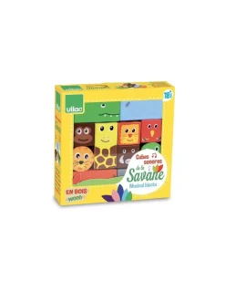 Vilac Cubes sonores animaux de la savane -
