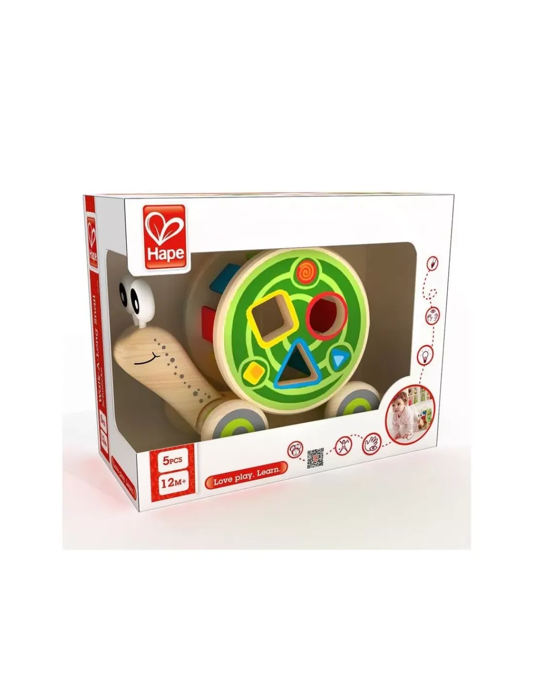 Hape Toys Escargot à tirer avec formes - Hape