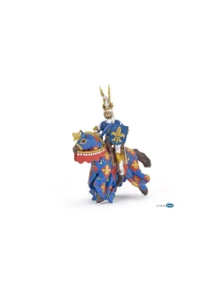 Papo Figurine cheval bleu fleur de lys -