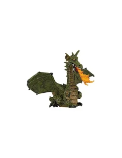 Papo Figurine dragon ailé vert avec flammes -