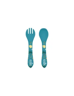 Sassi junior Fourchette et cuillère en silicone Chewy l'éléphant - Sassi
