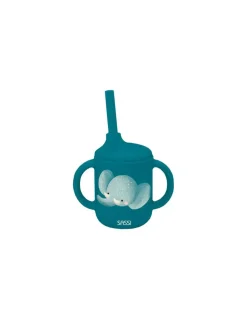 Sassi junior Gobelet avec paille en silicone Chewy l'éléphant - Sassi