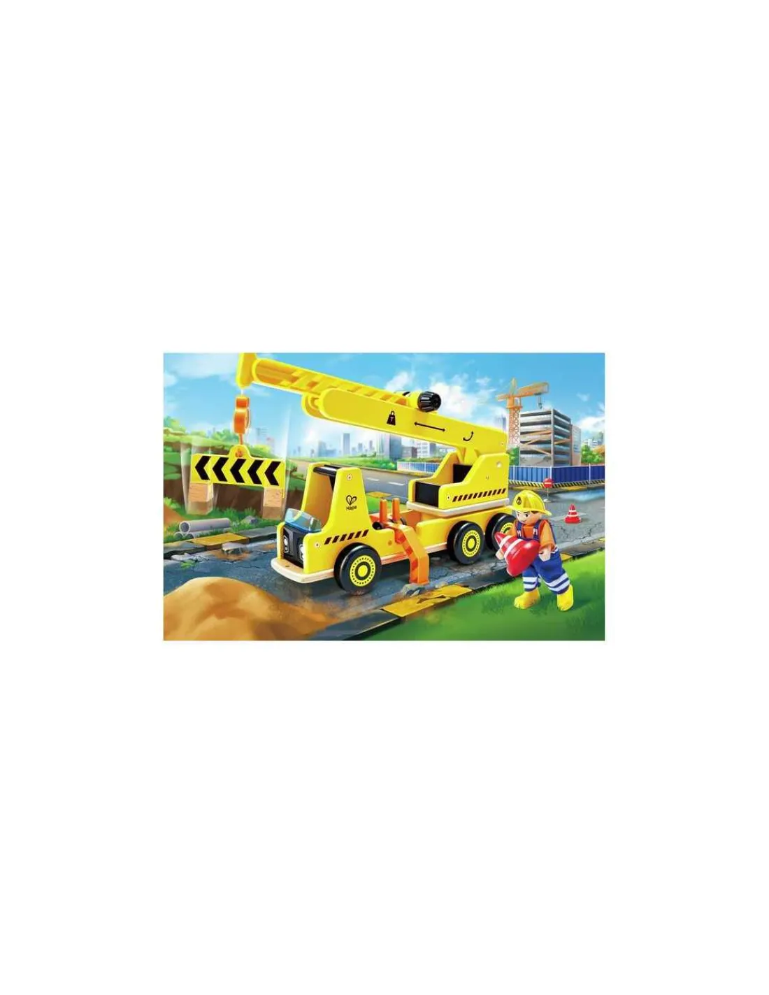 Hape Toys Grande grue de chantier en bois - Hape