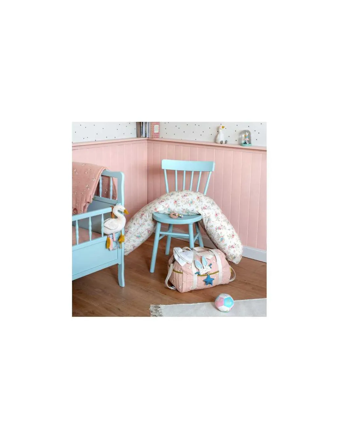 Moulin Roty Hochet anneau bois lapin bleu La petite école de danse -