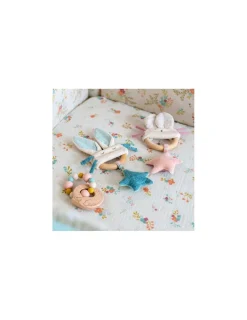 Moulin Roty Hochet anneau bois souris rose La petite école de danse -